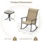 Black and Brown Outdoor Rocking Chair Bistro Set with Side Table Metal Frame Ergonomic Seat 330 lbs Capacity Patio Furniture for Porch Yard or Balcony